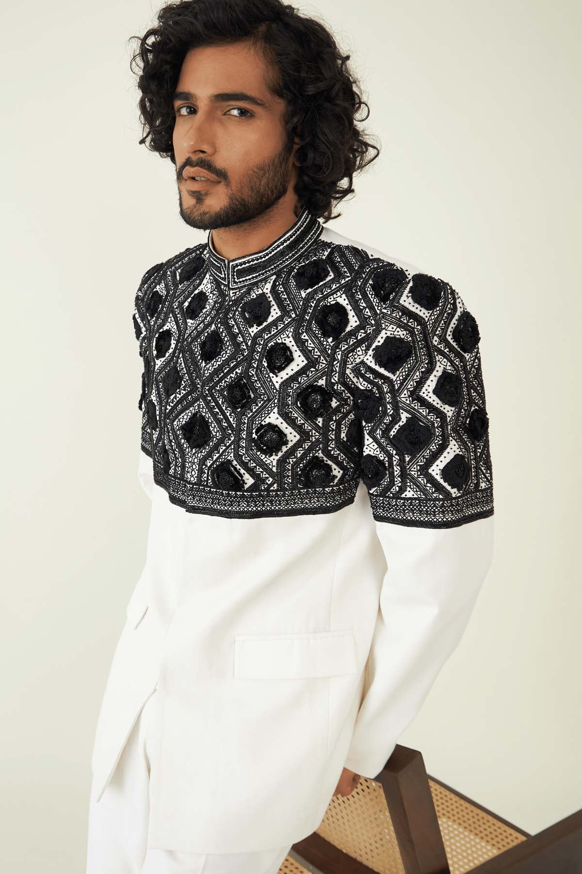 Geometric Pattern Bandhgala Set