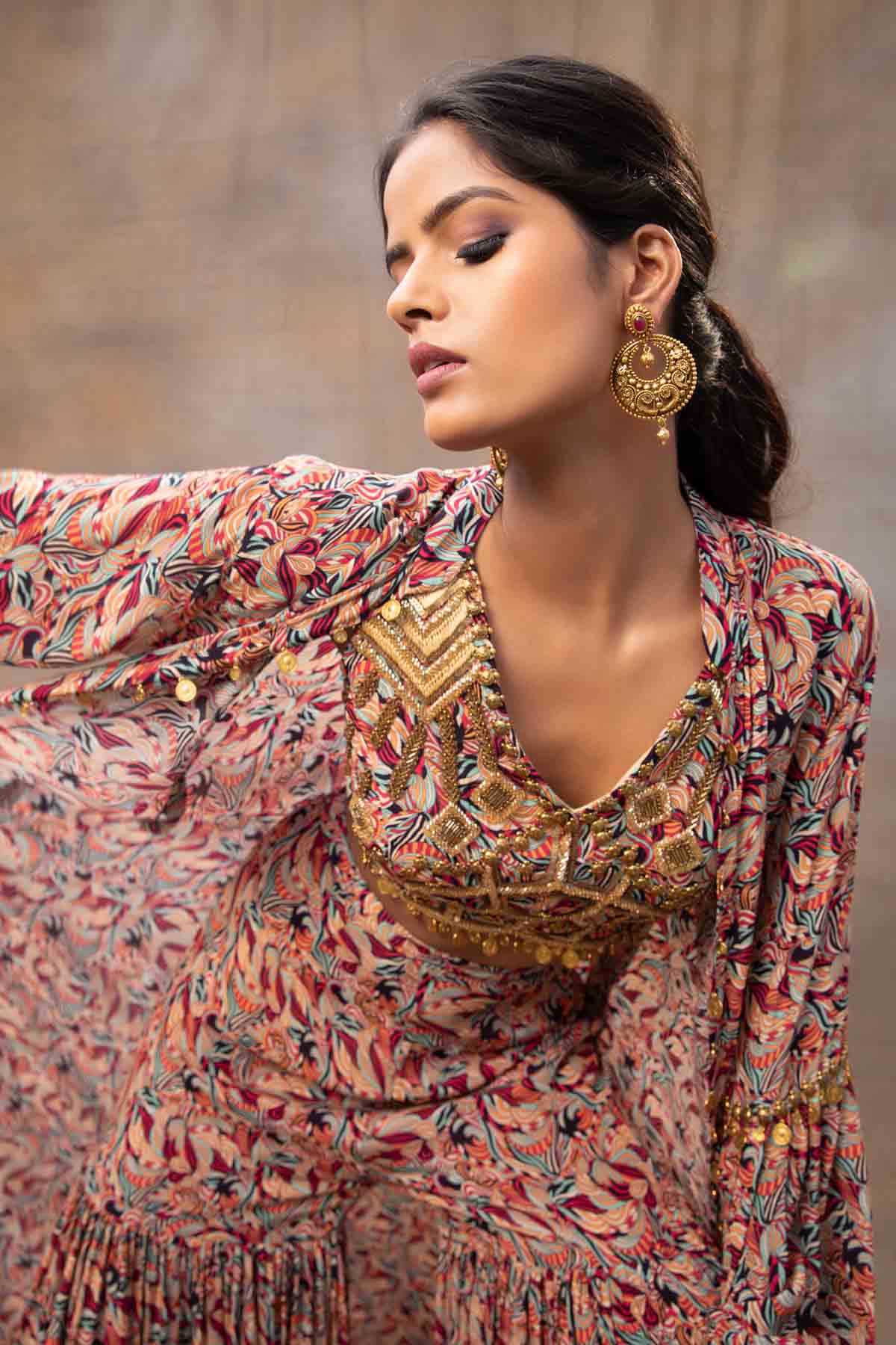 Geometric Sequins Cape Set