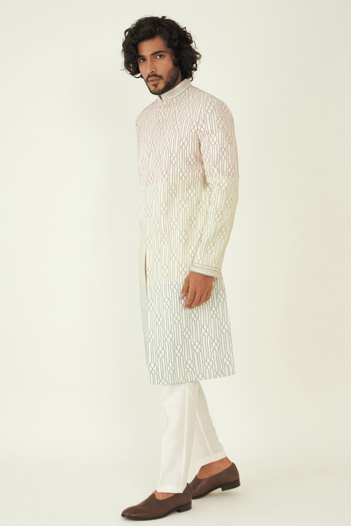 Geometric Zari Sherwani Set