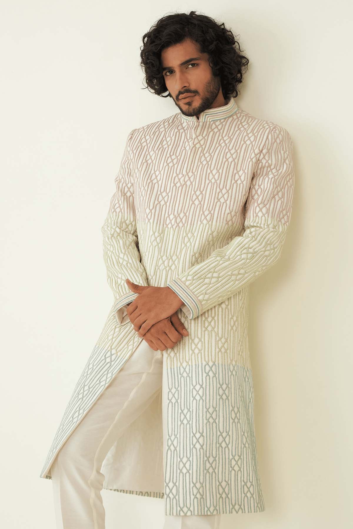 Geometric Zari Sherwani Set