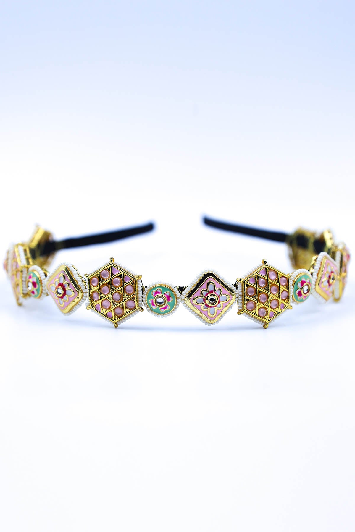 Geometric Broach Gold Hairband