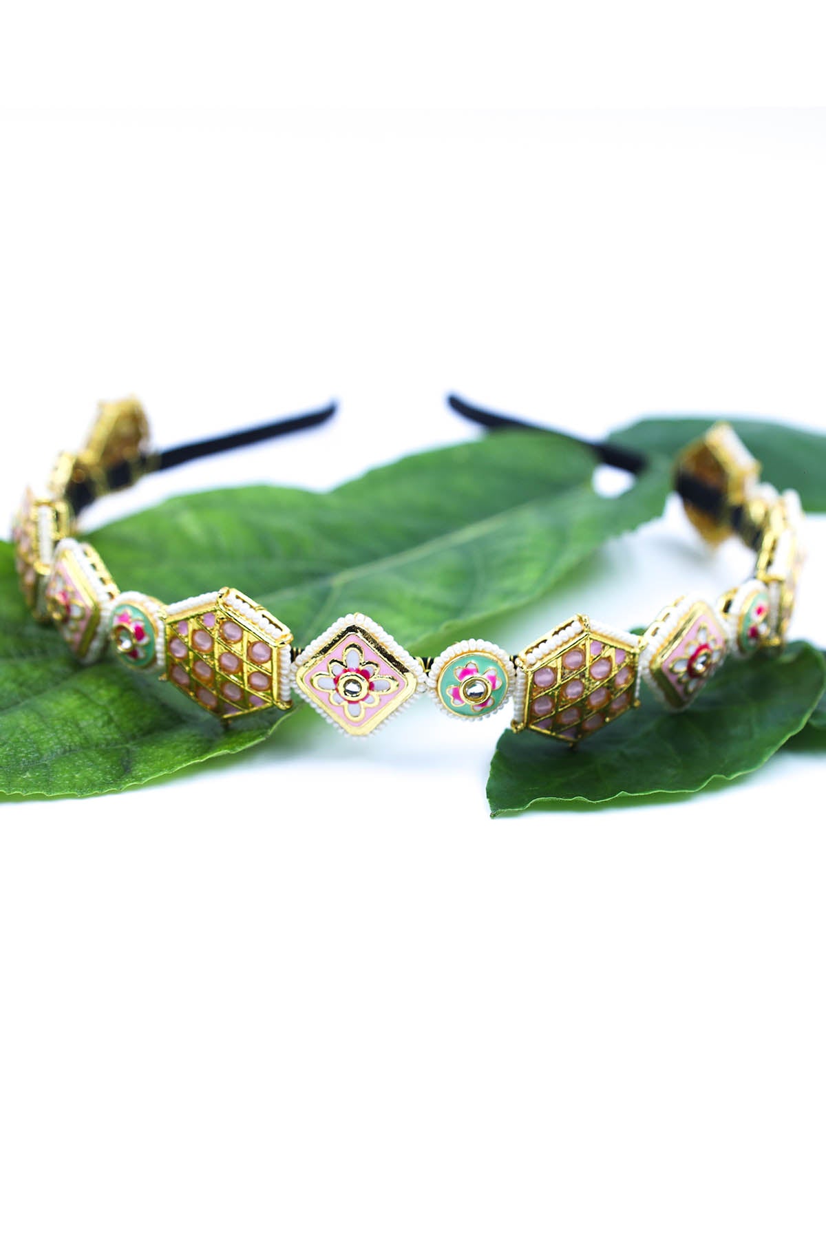 Geometric Broach Gold Hairband