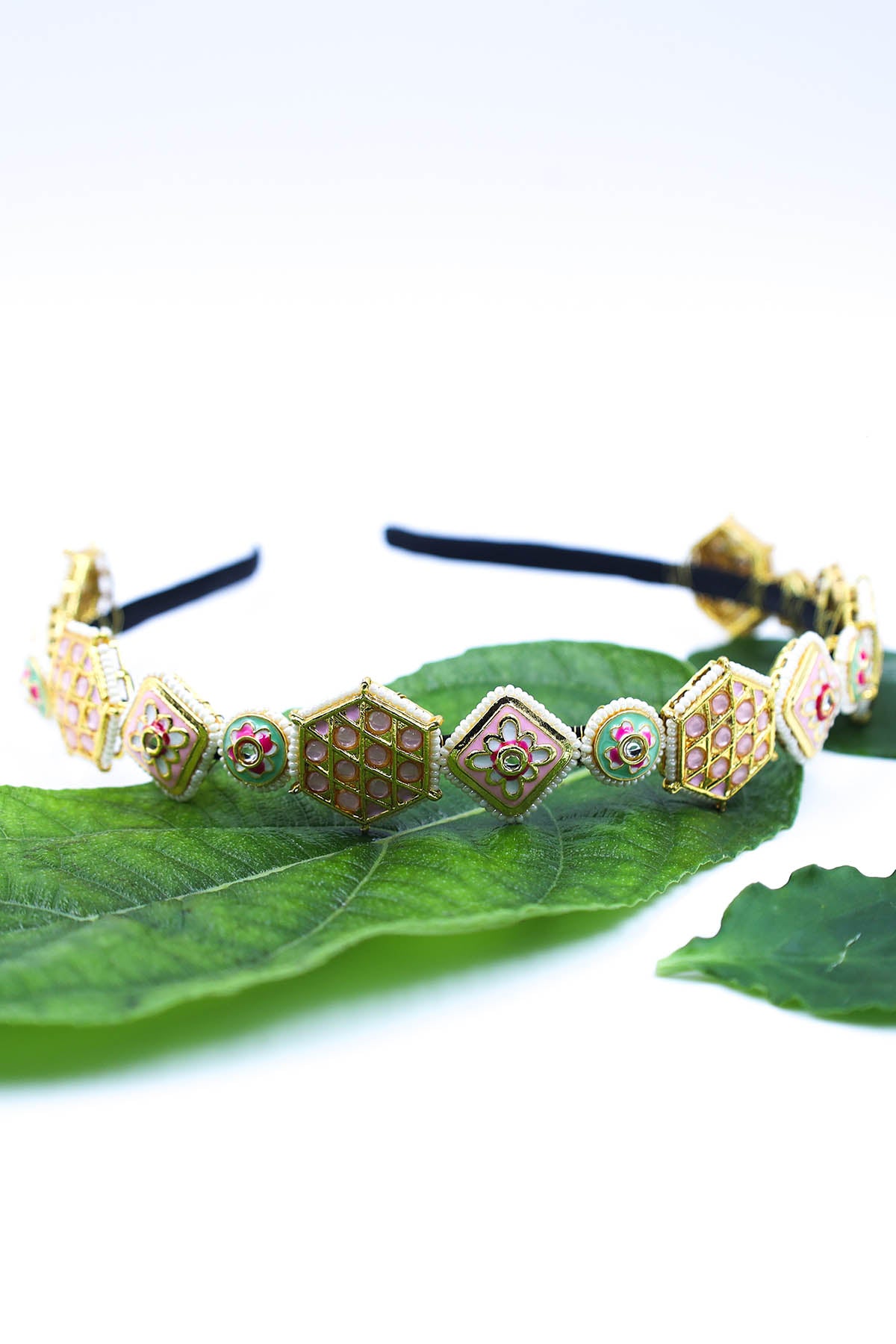 Geometric Broach Gold Hairband