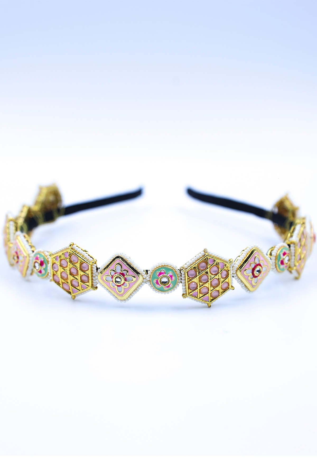 Geometric Broach Gold Hairband