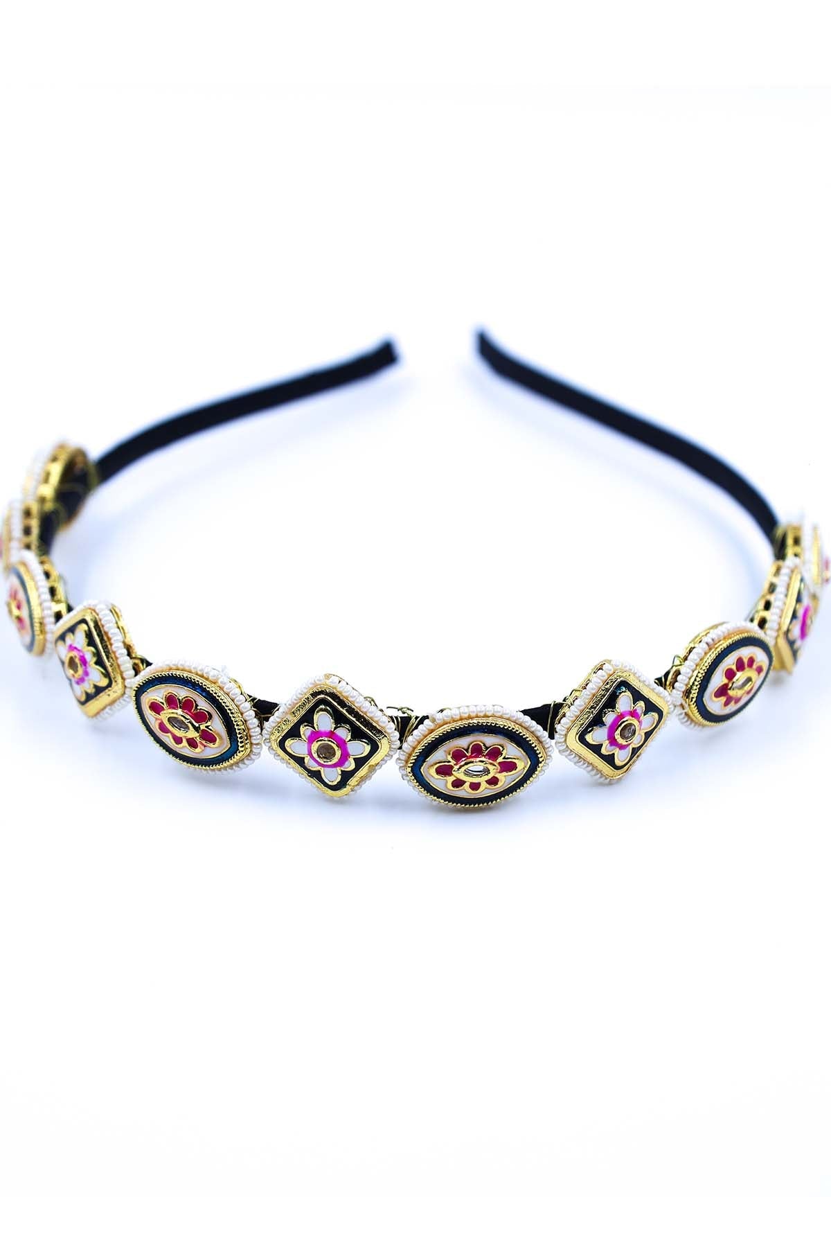 Buy Geometric Broach Work Hairband by Foot Fuel for women online at ScrollnShops