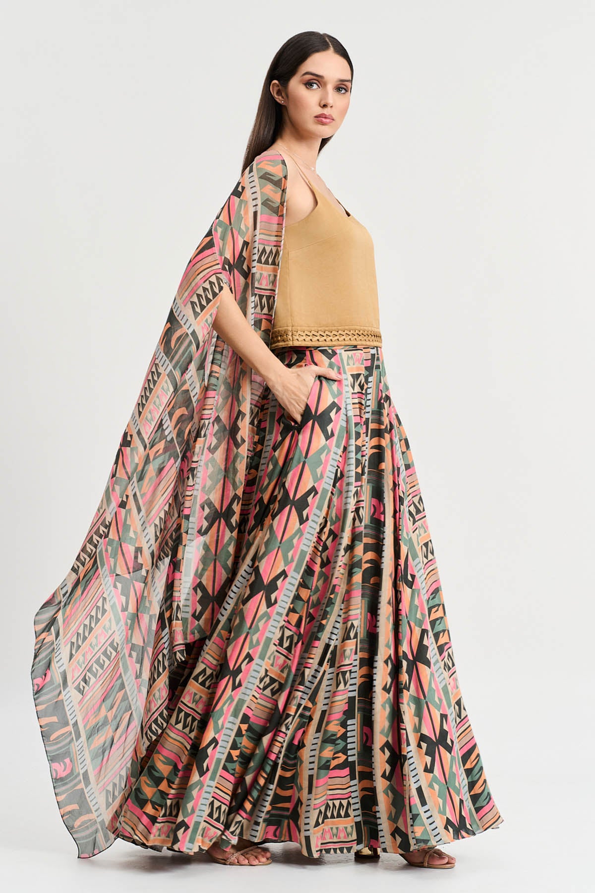 Geometric Printed Lehenga Set