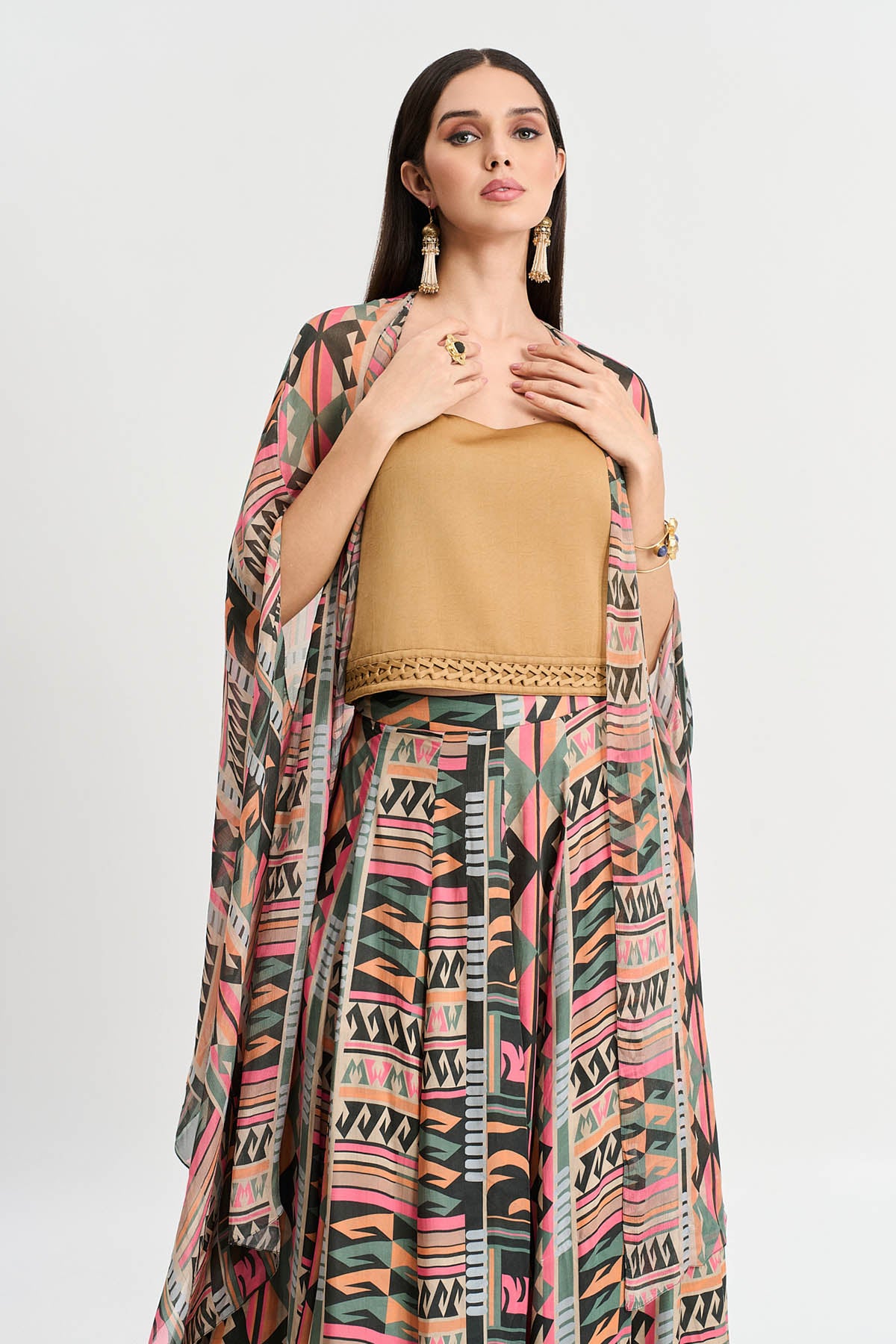 Geometric Printed Lehenga Set