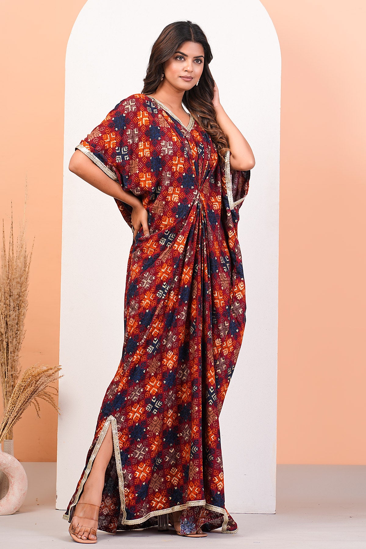 Geometric Printed Long Kaftan