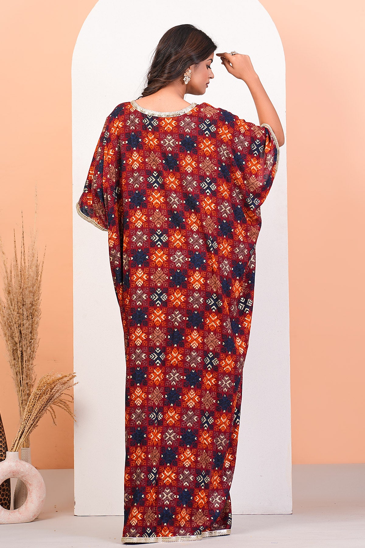 Geometric Printed Long Kaftan