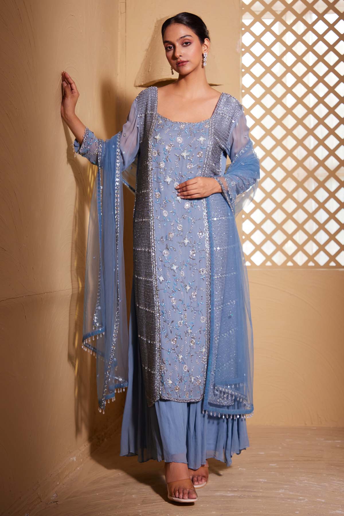 Muditaa By Urmila Georgette Embroidered Kurta Set for women online at ScrollnShops