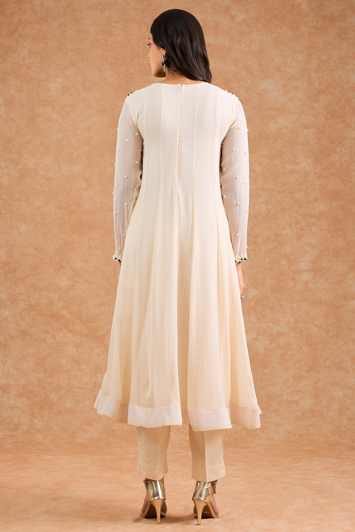Georgette Ivory Anarkali Set
