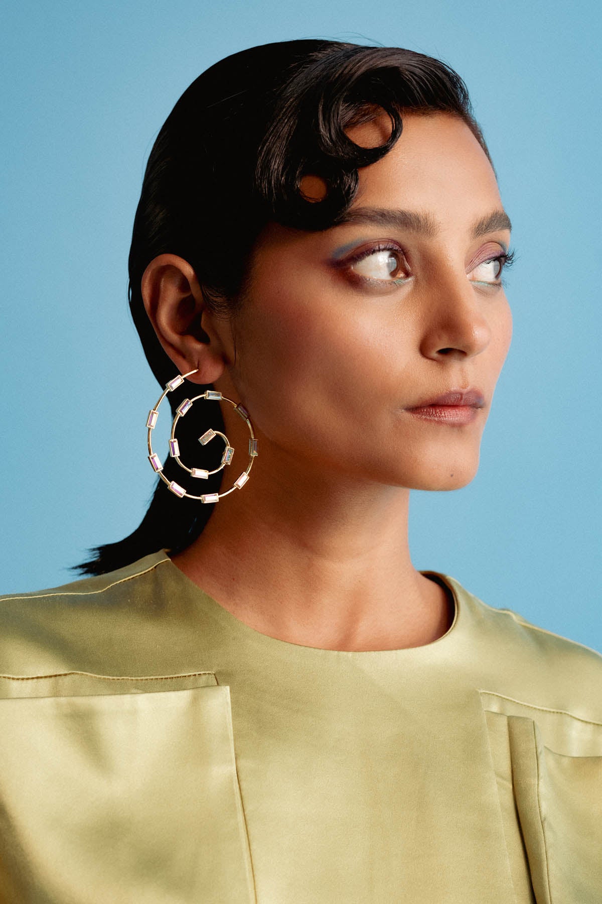 Gold Circular Large Hoops