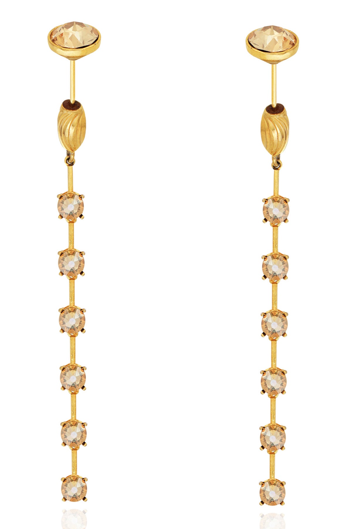 Gold Crystal Danglers