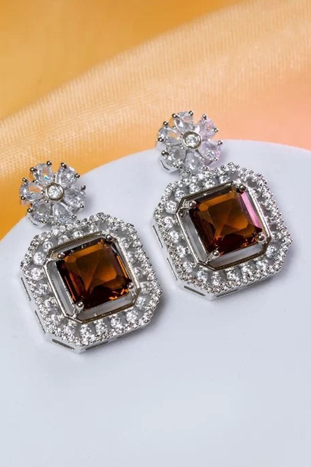 Gold Diamond Drop Earrings