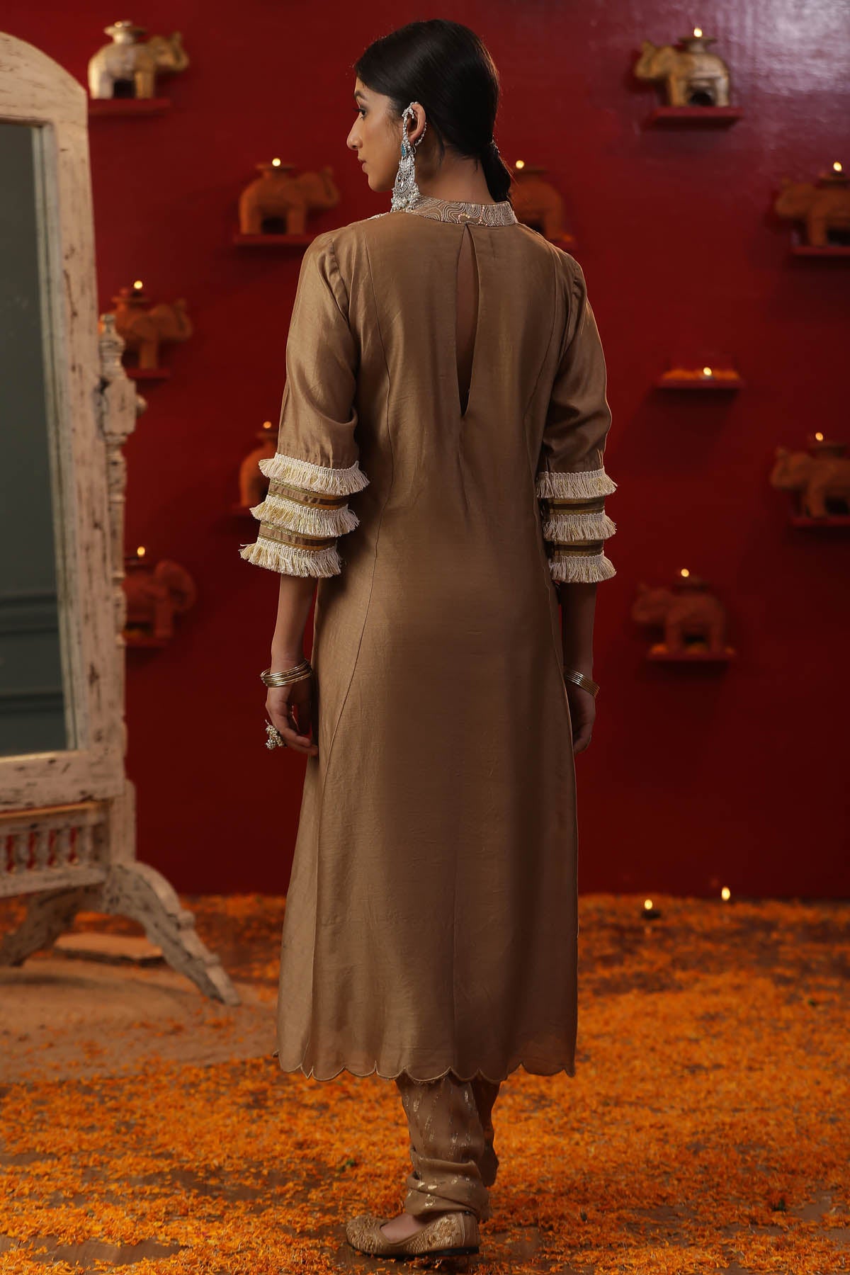 Gold Dori Embroidered Kurta Set