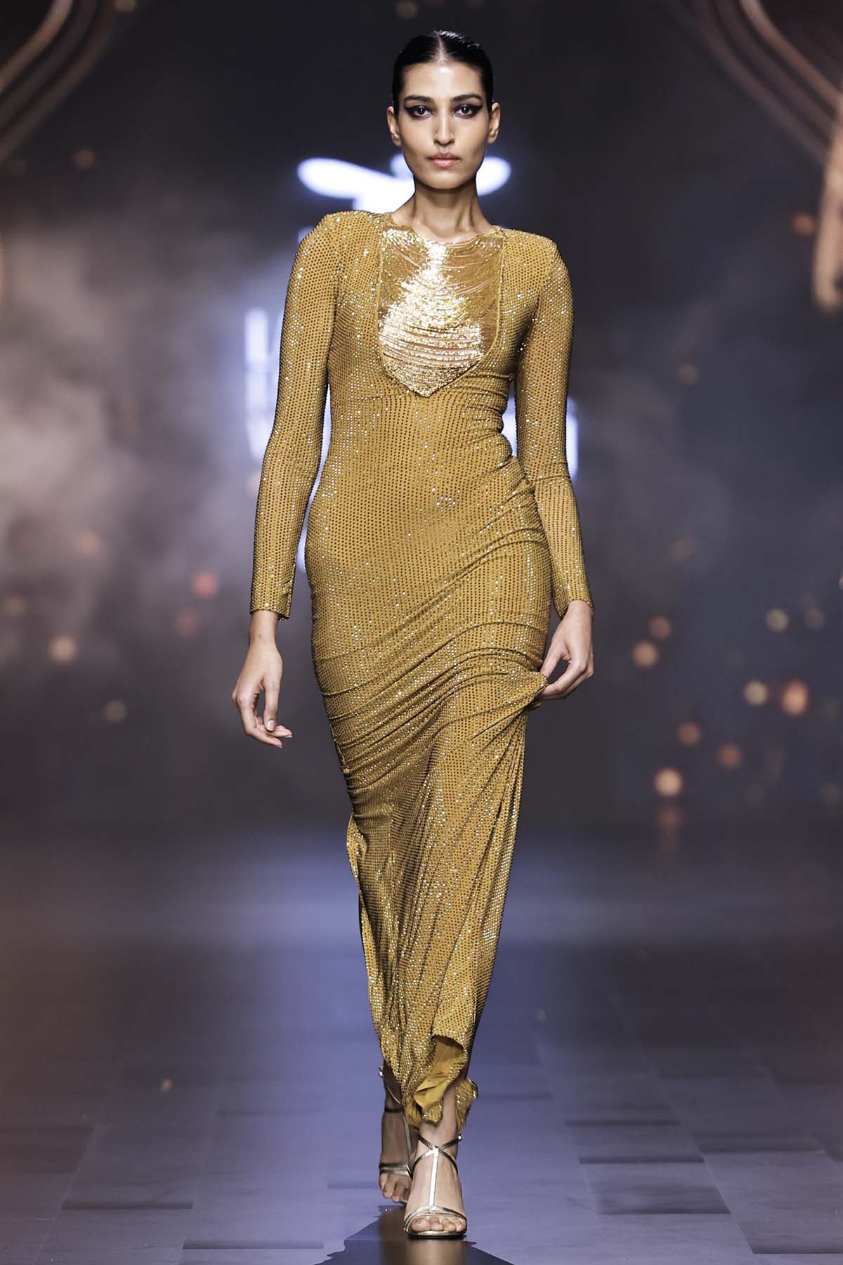 Gold Embellished Shimmer Gown