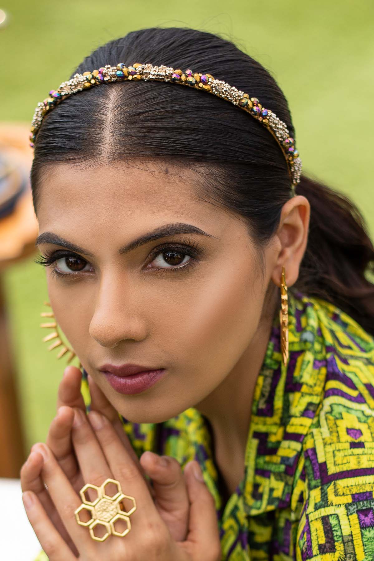 Gold Embroidered Headband