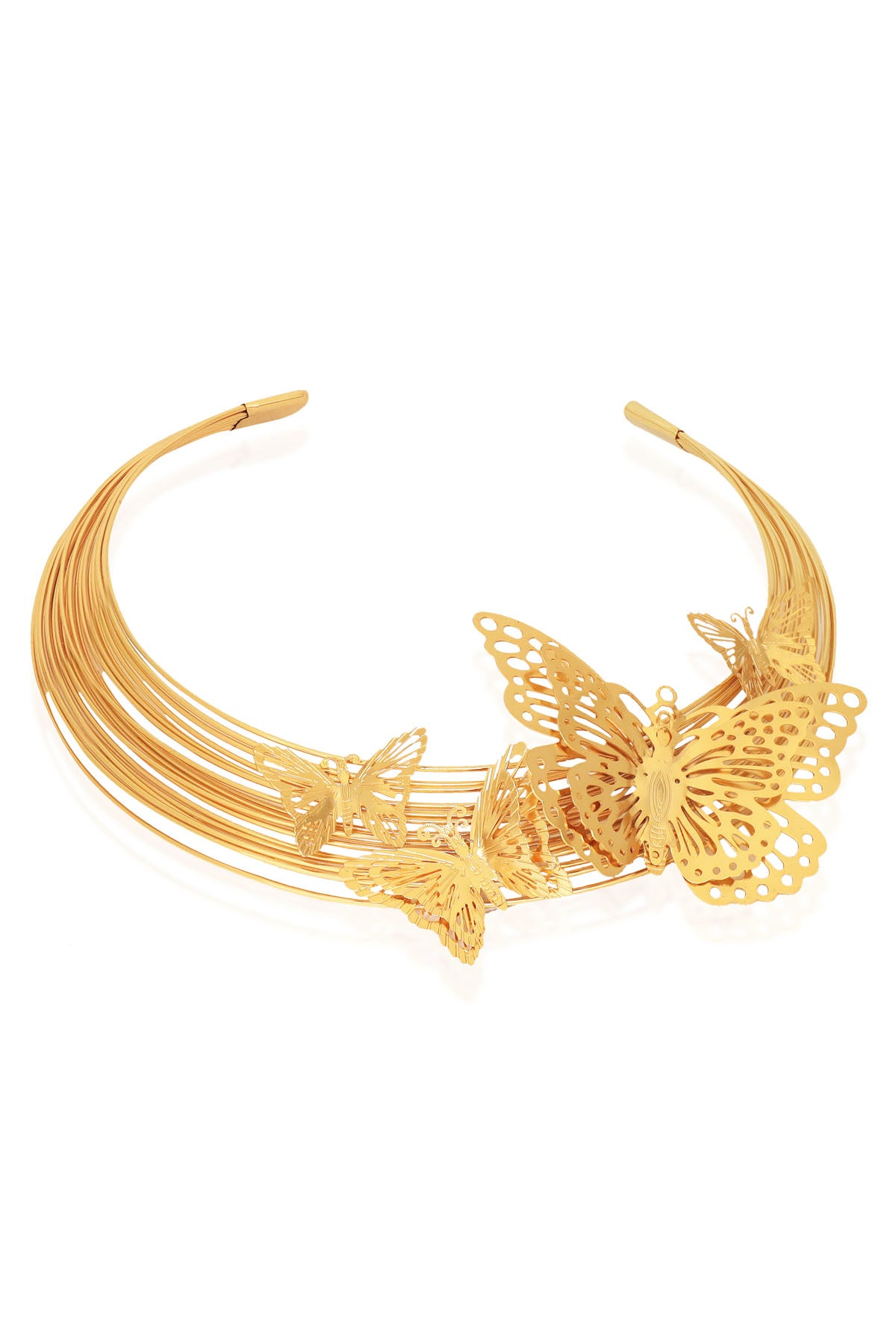 Gold Finish Butterfly Necklace