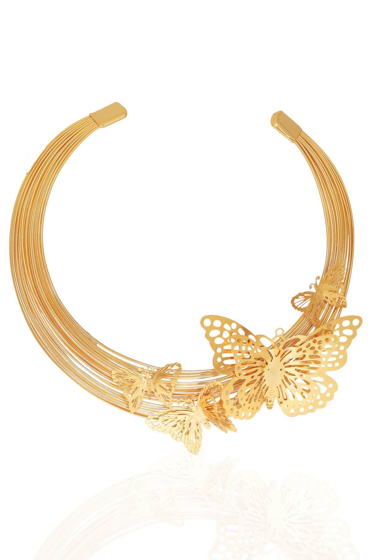 Gold Finish Butterfly Necklace