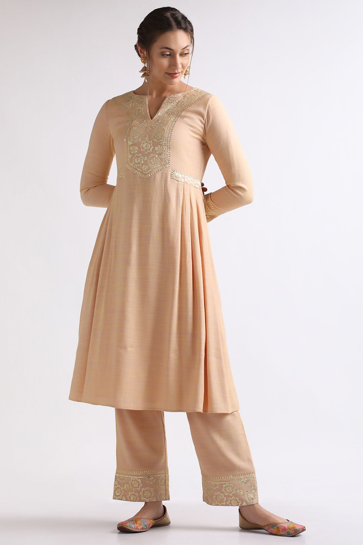 Gold Gota Embroidered Kurta Set