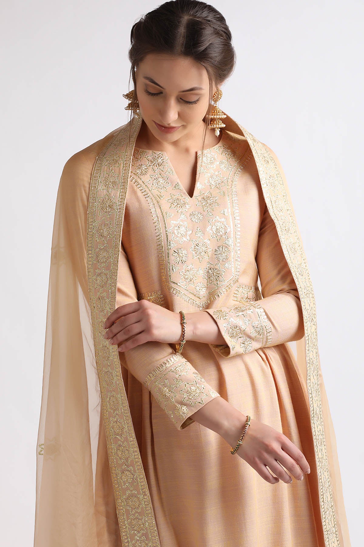 Gold Gota Embroidered Kurta Set