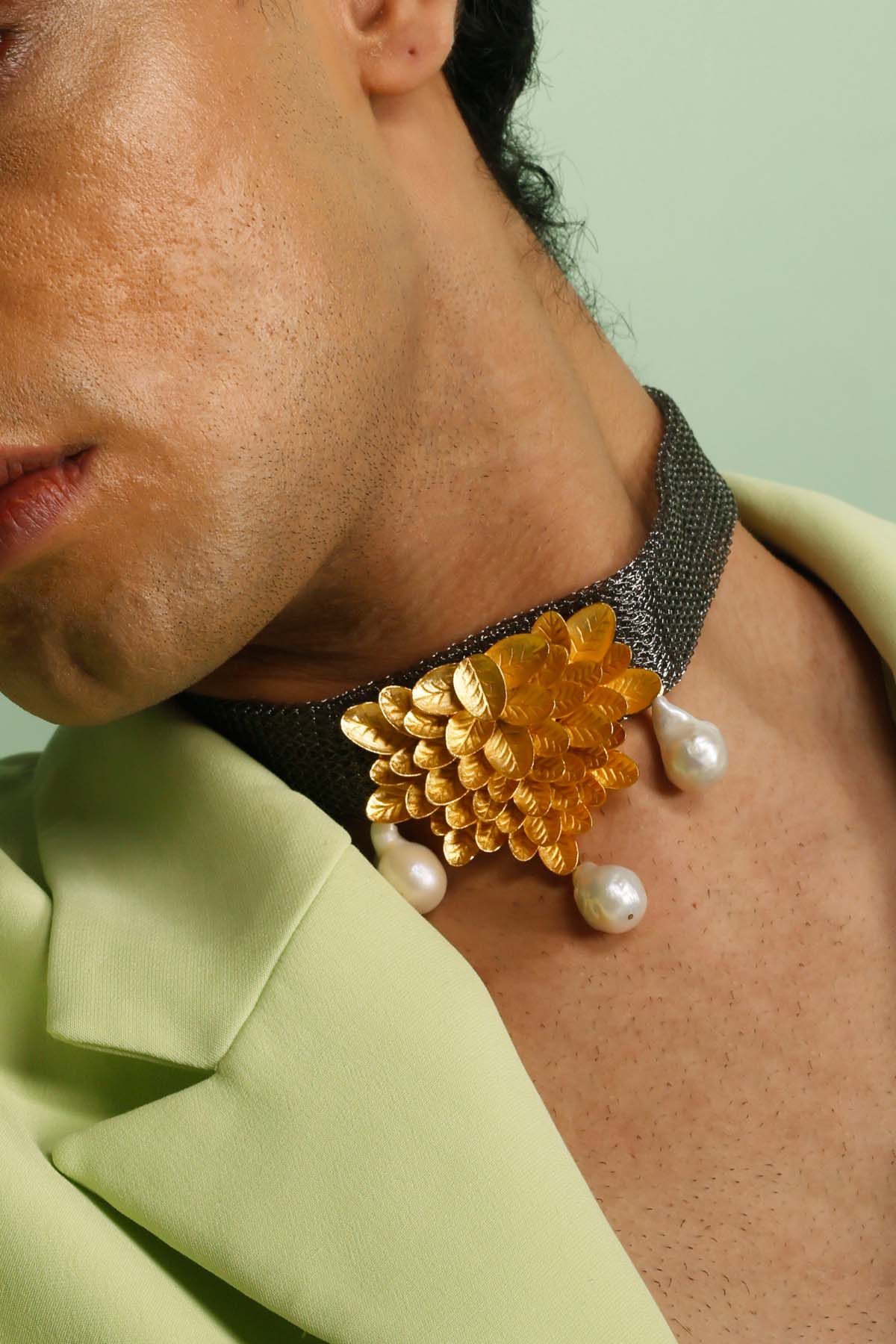 Gold Leaf Structured Choker