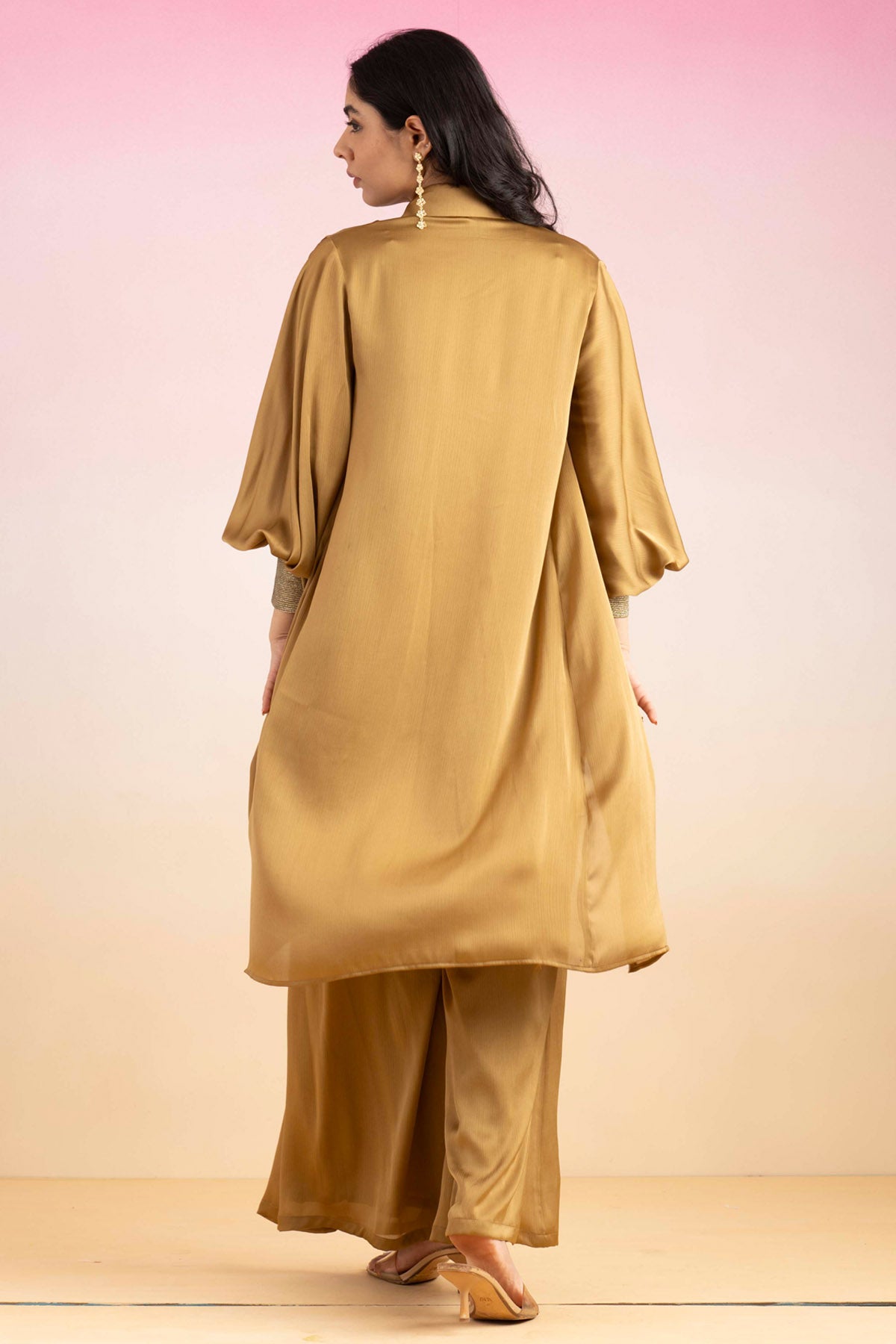 Gold Long Shrug Co-ord Set