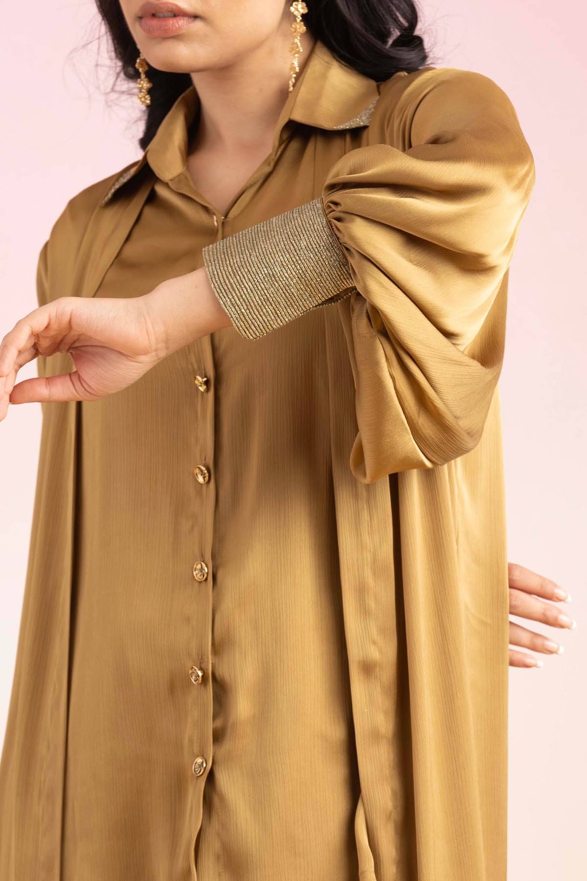 Gold Long Shrug Co-ord Set