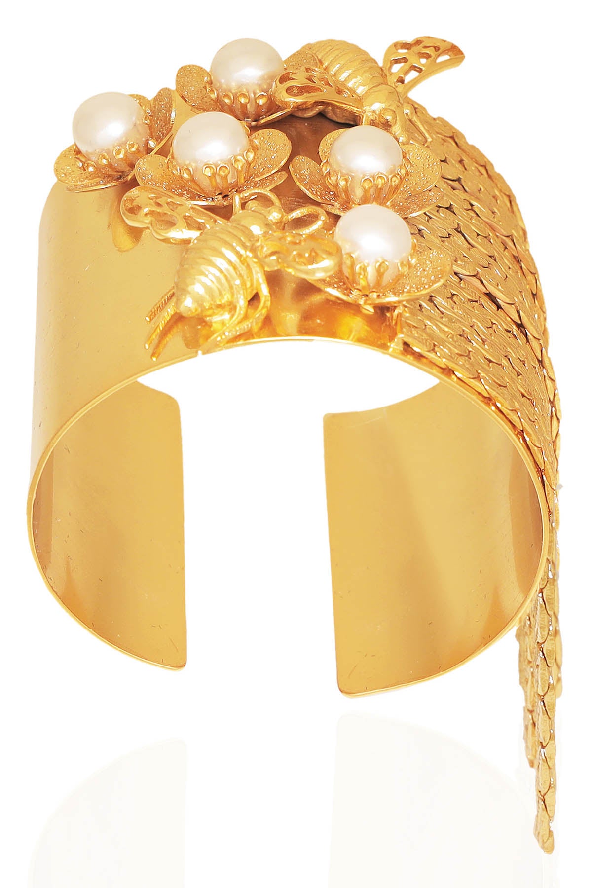Gold Plated Bee Motif Handcuff