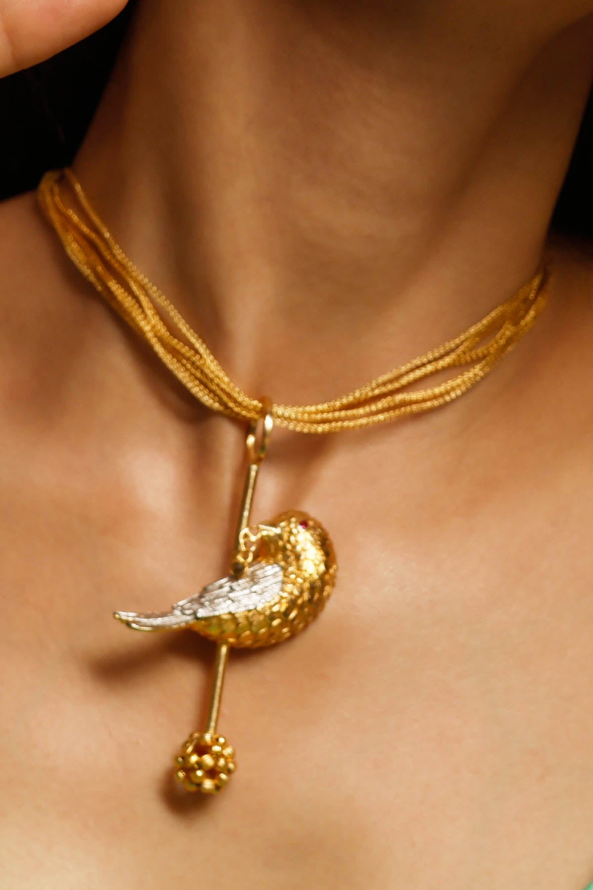 Gold Plated Birdy Pendant