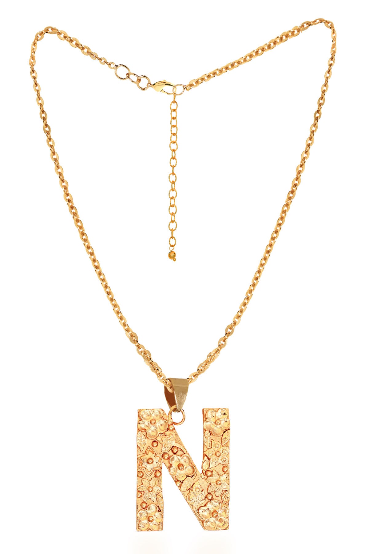 Gold Plated N Letter Pendant