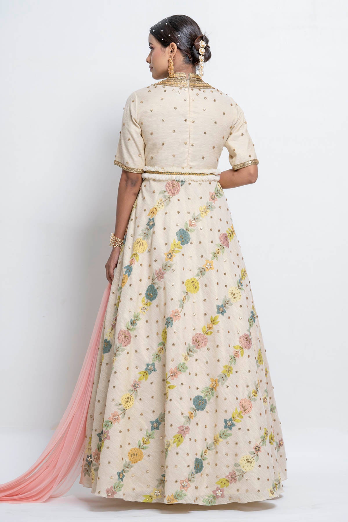 Gold Sequins Anarkali Gown