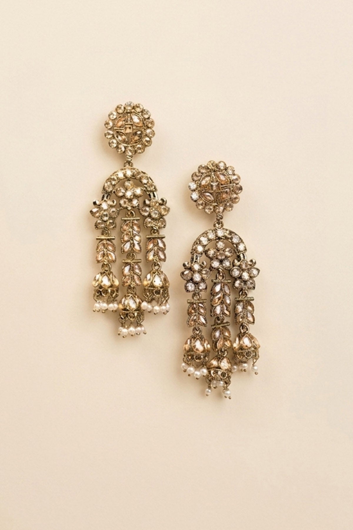 Gold And Polki Jhumka Earring