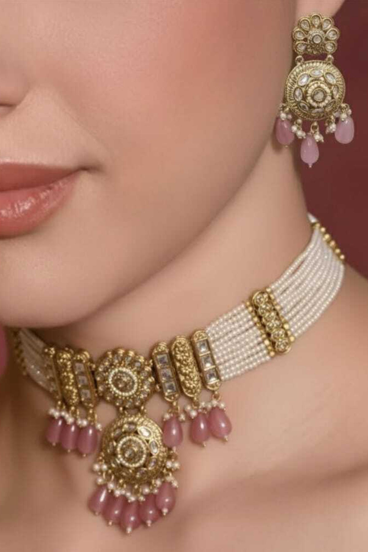 Buy Gold Antique Bead Jewellery Set for women by Beauty Spot Jewellery online available at scrollnshops