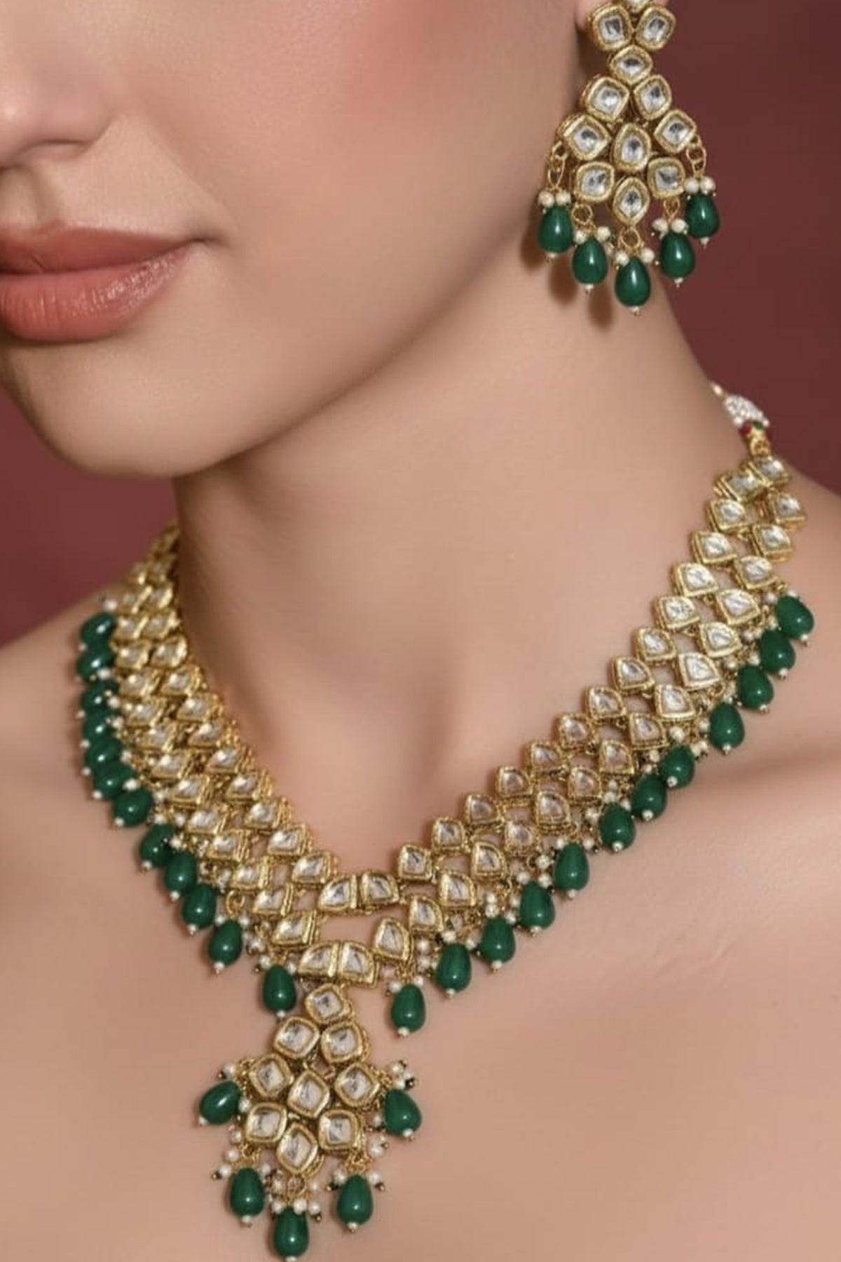 Buy Gold Aqua Blossom Jewellery Set for women by Beauty Spot Jewellery online available at scrollnshops