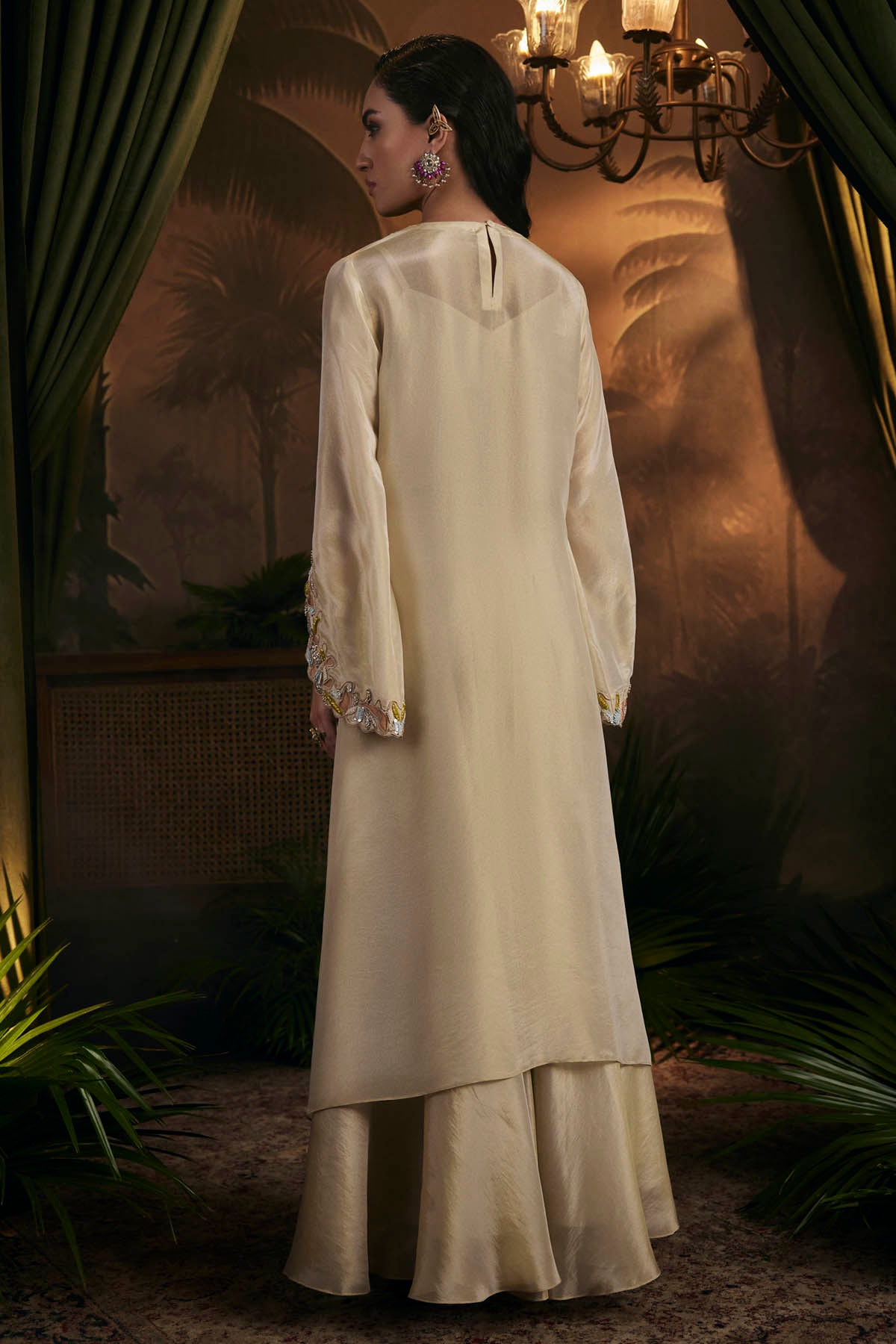 Gold Asymmetric Indo-Western Set