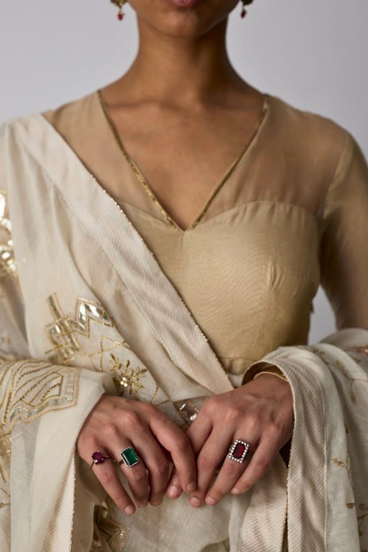 Gold Banarasi Silk Sharara Set