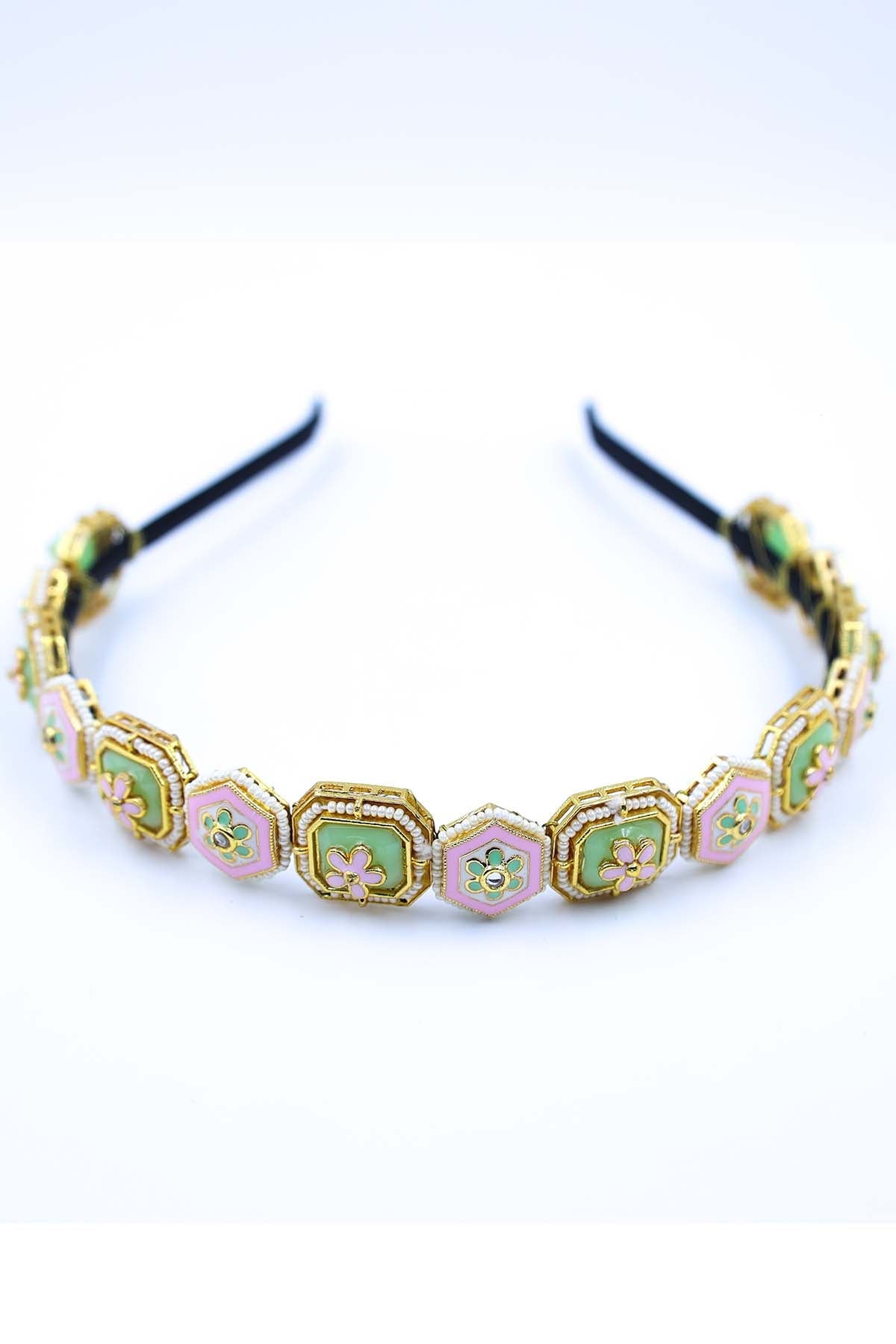 Buy Gold Bead Embellished Headband by Foot Fuel for women online at ScrollnShops