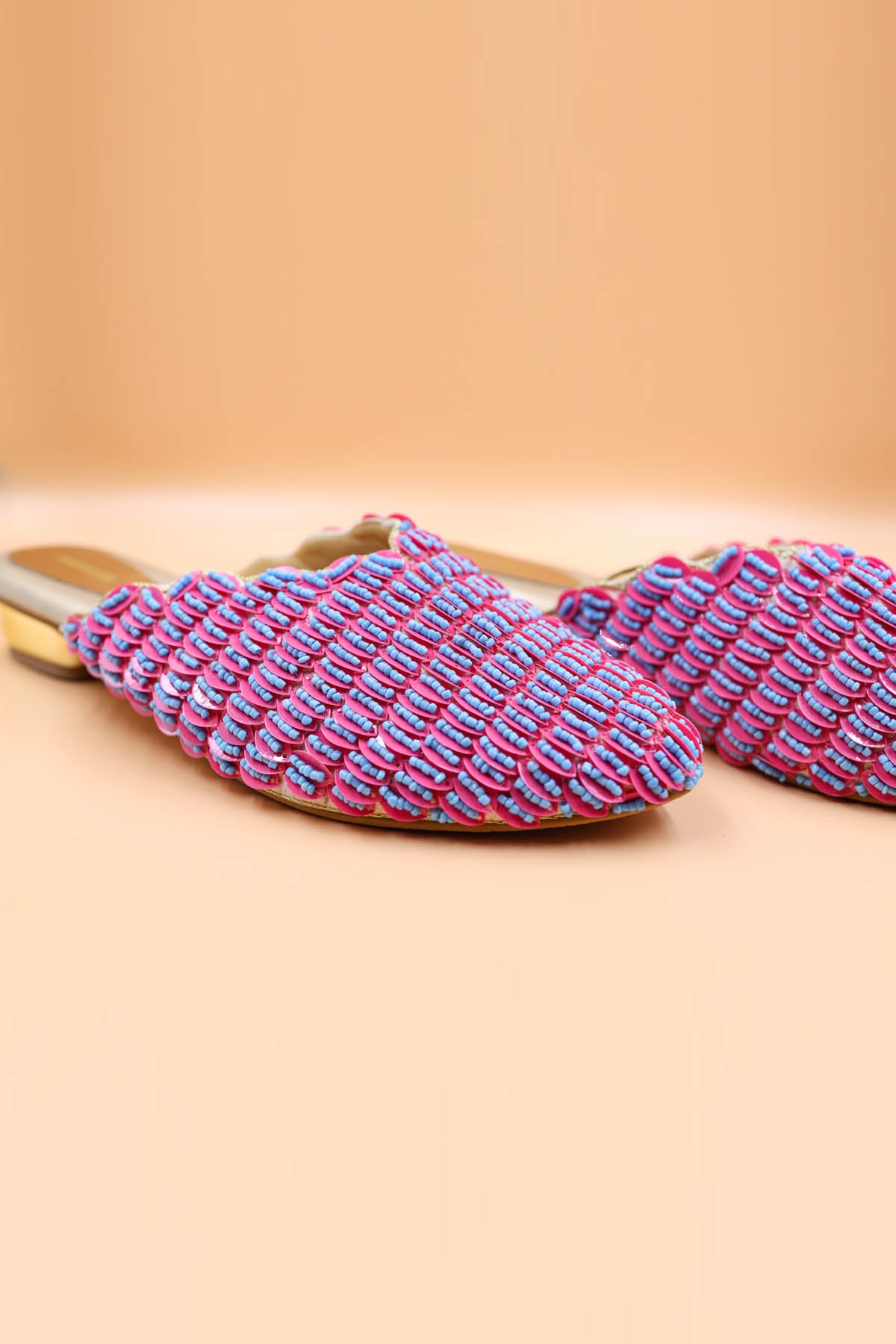 Gold Bead Zardois Work Mules