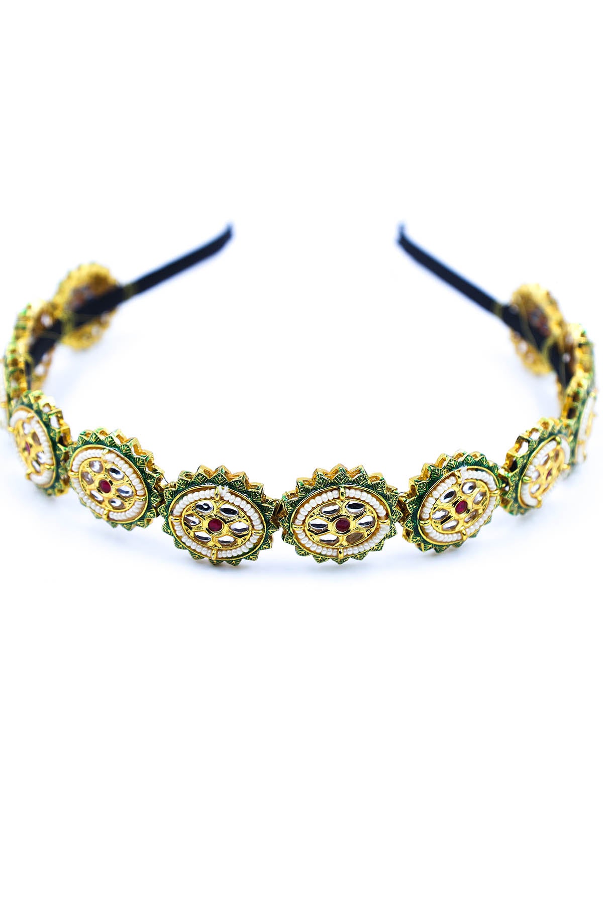 Buy Gold Beads Broach Hairband Online