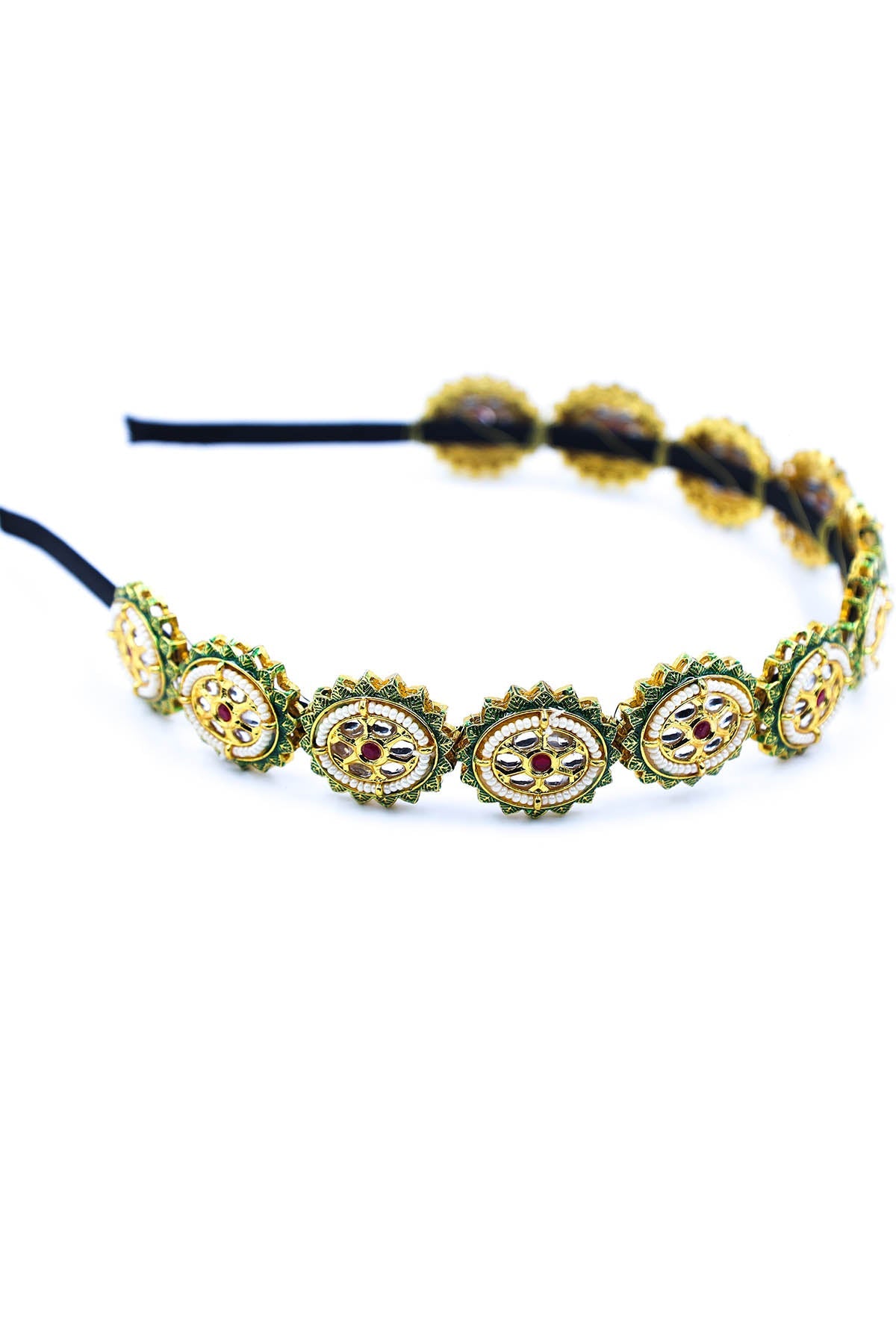 Buy Gold Beads Broach Hairband by Foot Fuel for women online at ScrollnShops