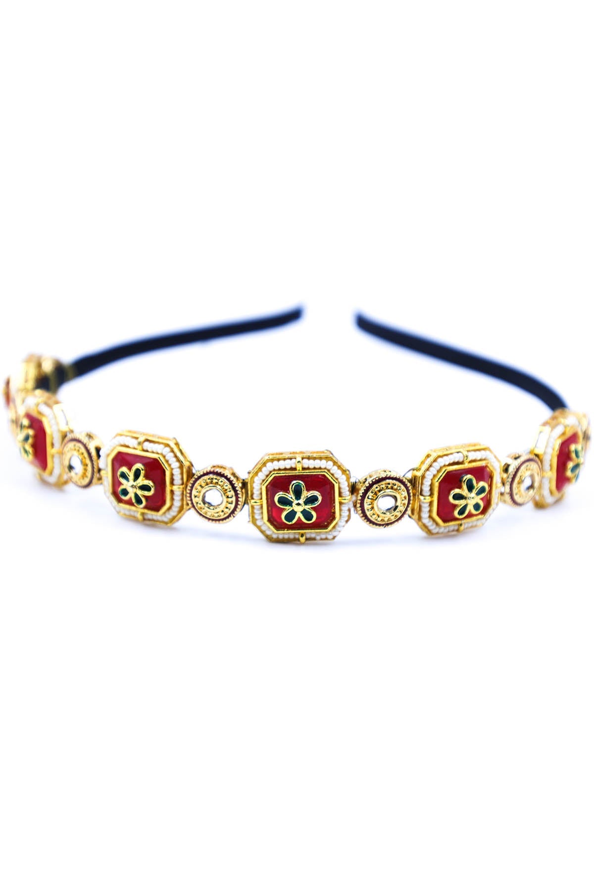 Buy Gold Beads Embellished Hairband by Foot Fuel for women online at ScrollnShops