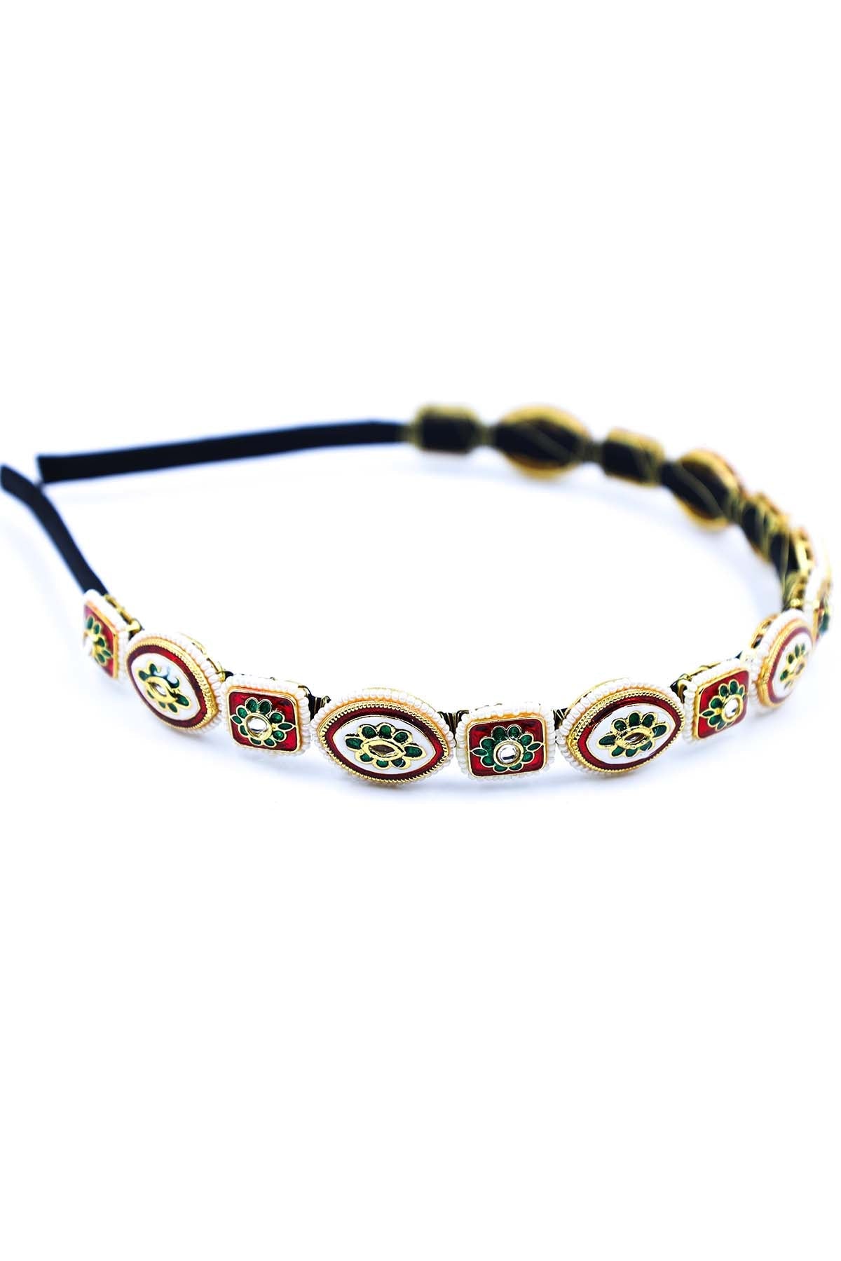 Buy Gold Beads Embellished Headband by Foot Fuel for women online at ScrollnShops