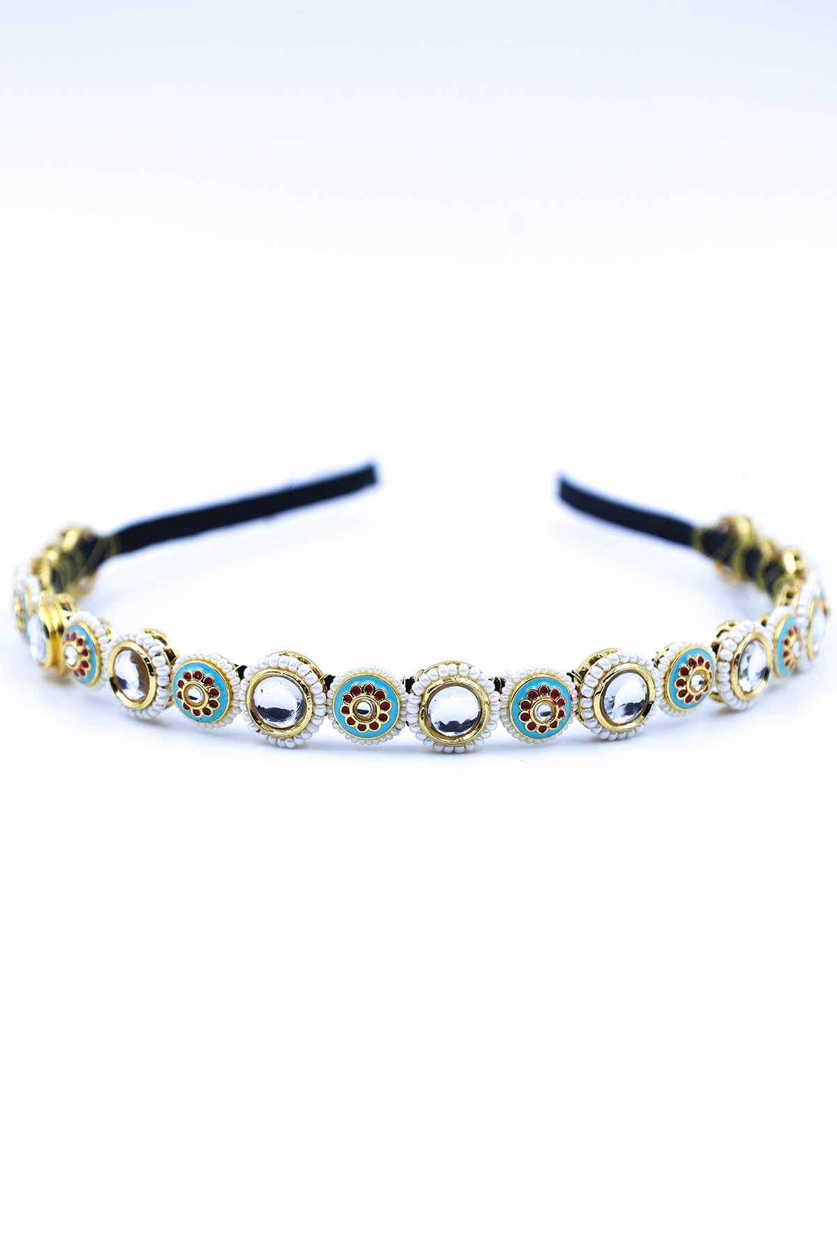 Gold Beads Embroidered Hairband