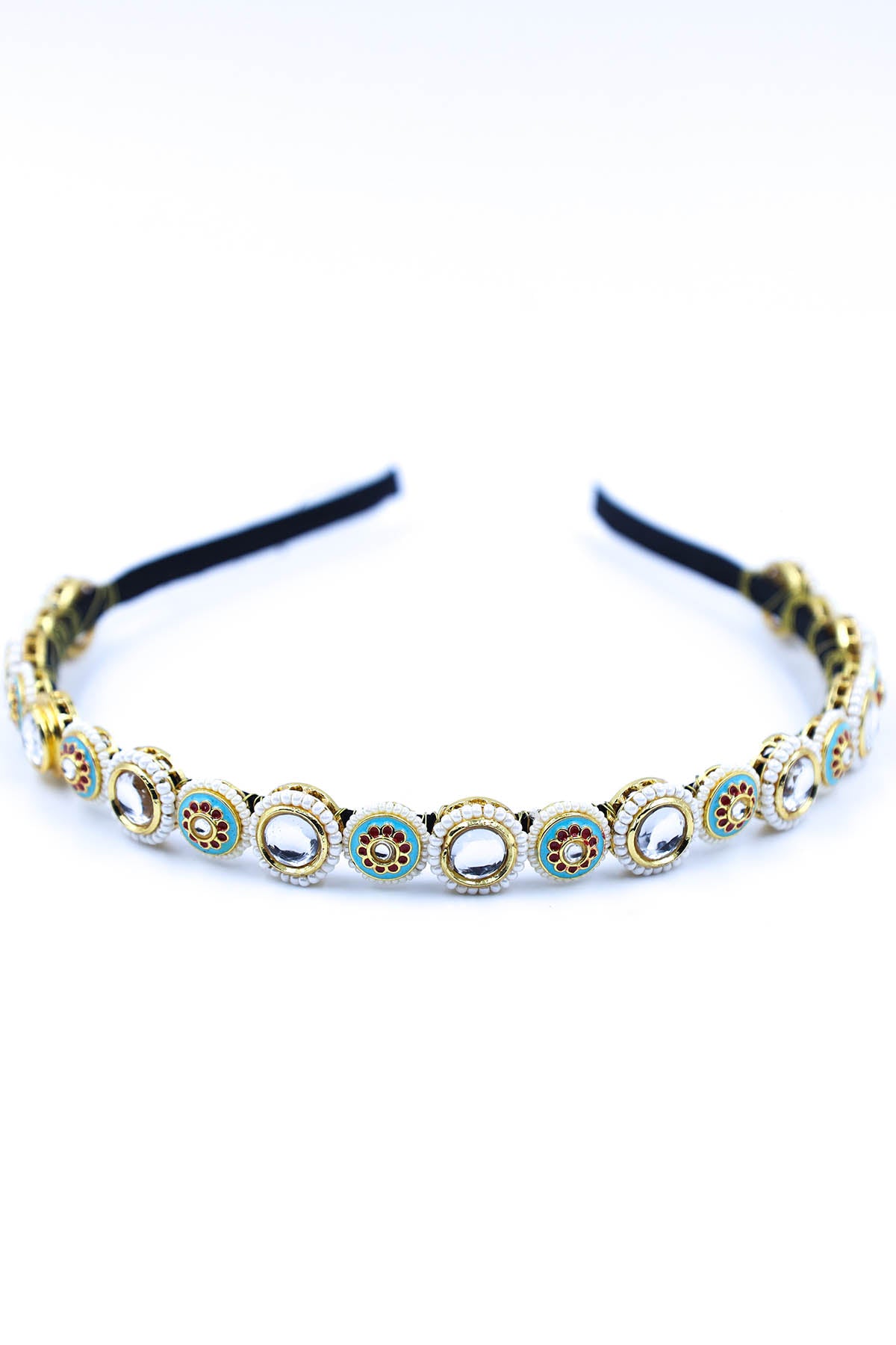 Gold Beads Embroidered Hairband