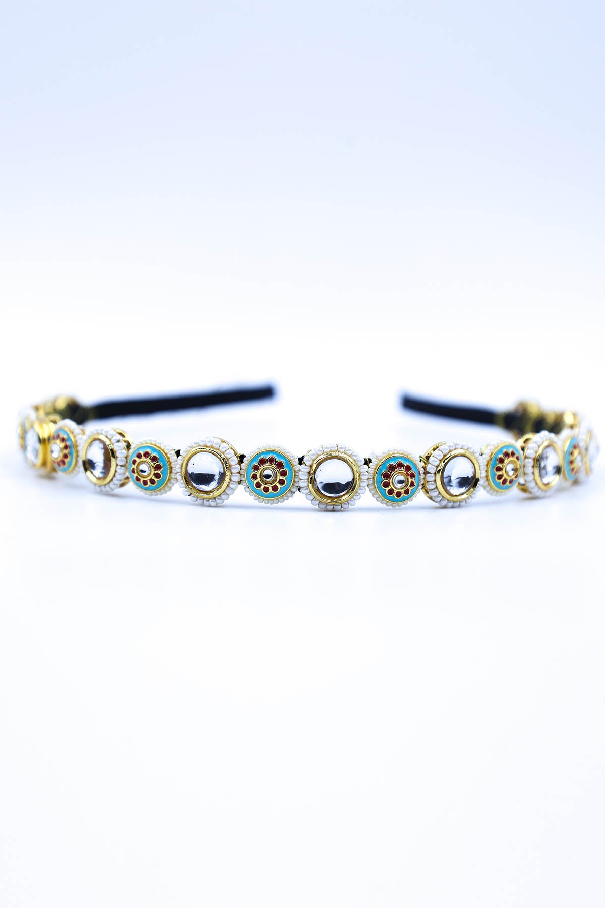 Gold Beads Embroidered Hairband