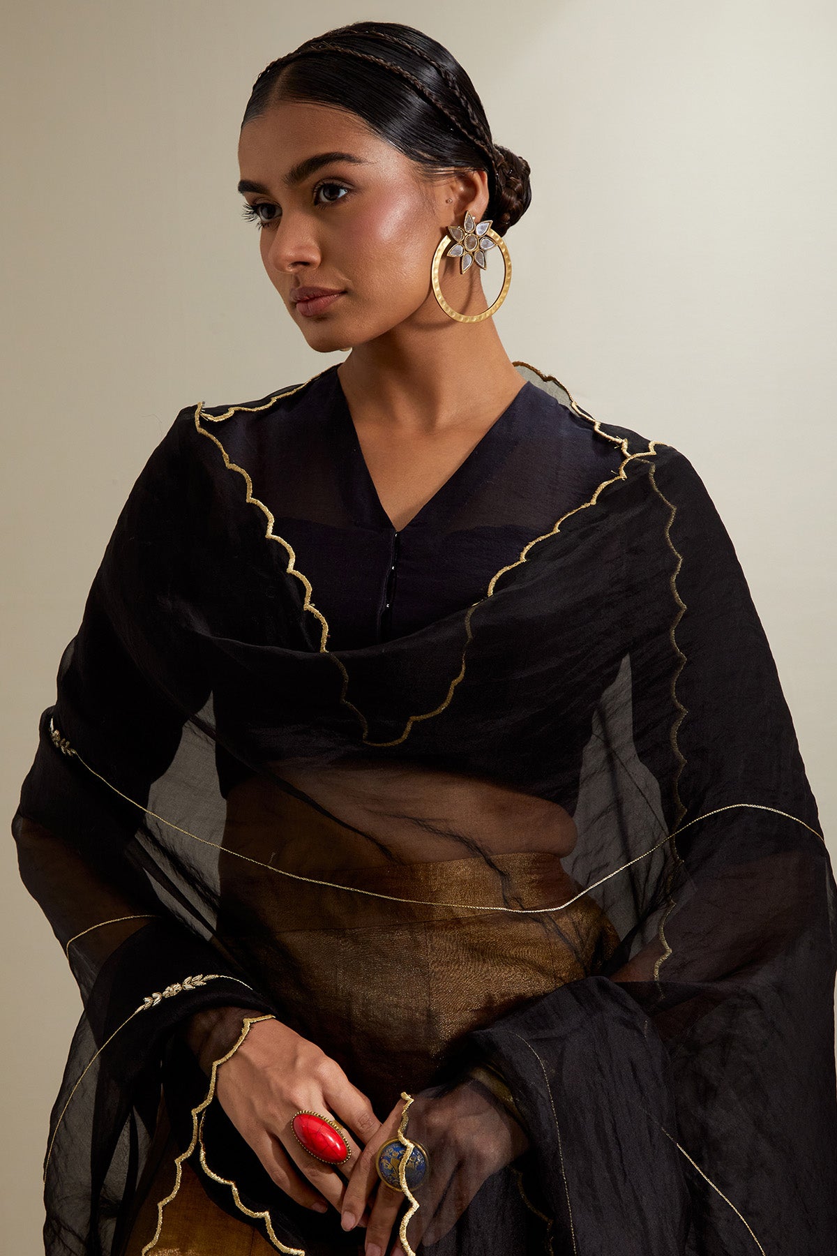 Gold & Black Zari Indo-Western