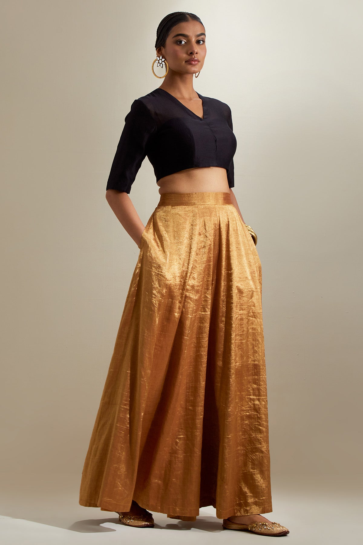 Gold & Black Zari Indo-Western