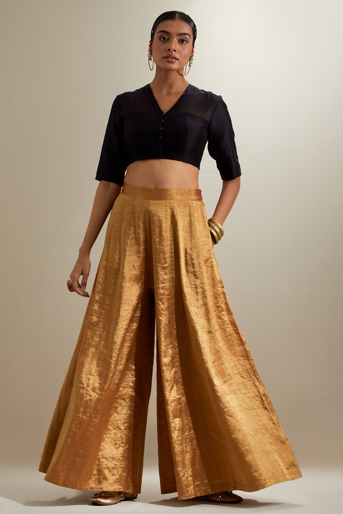 Gold & Black Zari Indo-Western