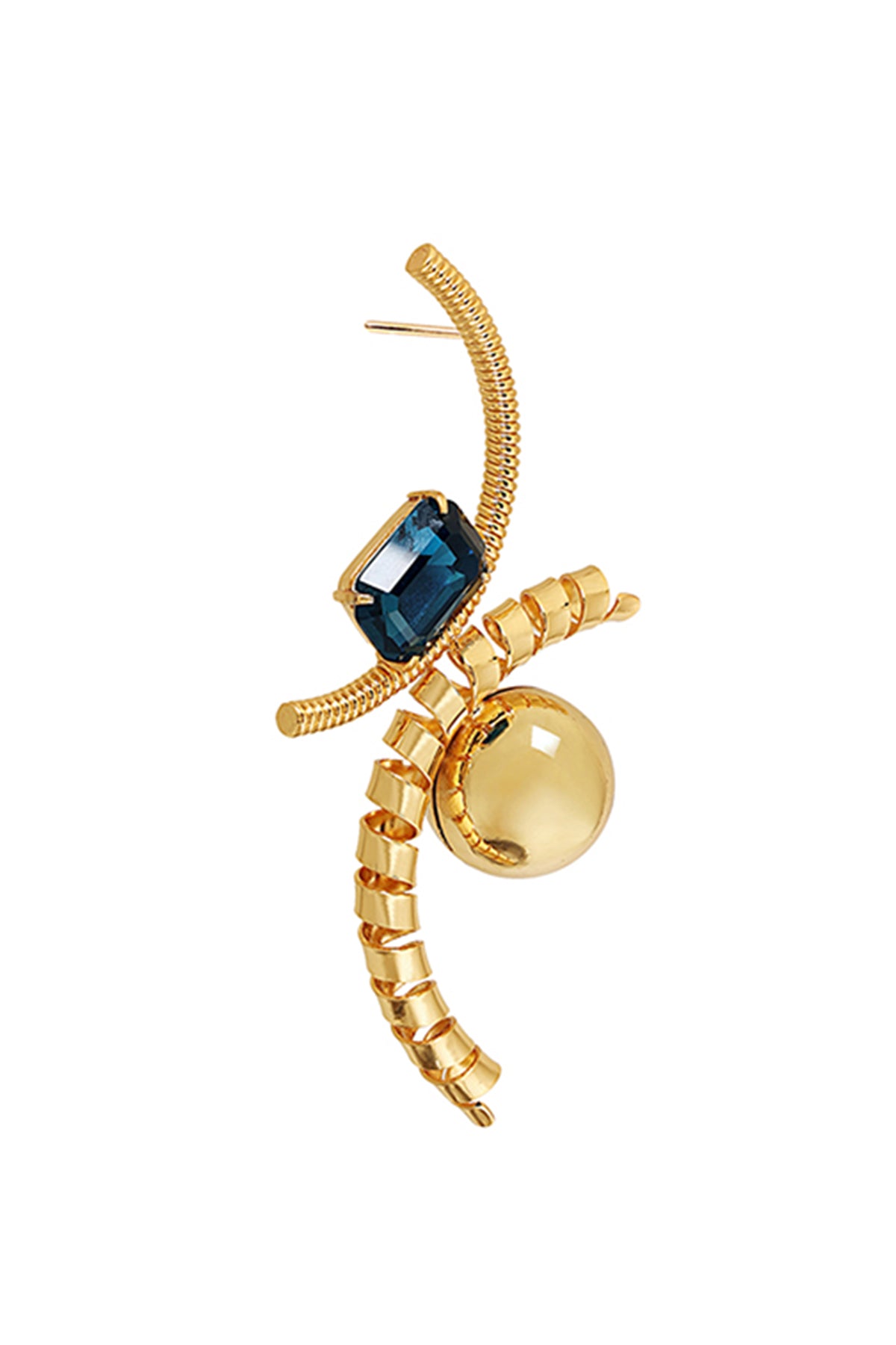 Gold Brass Crystal Danglers